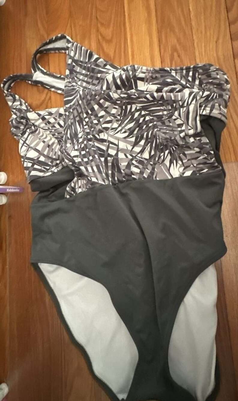 Swim Solutions Palm Print One-Piece Swimsuit